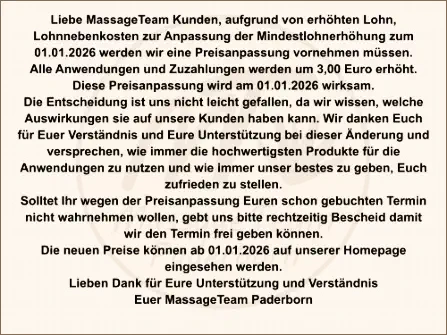 Preiserhöhung zur Mindestlohanpassung